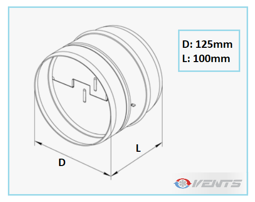 Clapet anti-retour PVC multi-diamètres Ø 120-130/ 125 mm S&P (UNELVENT)  860092